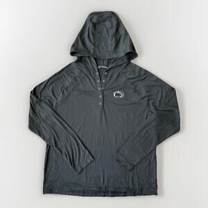 Cutter & Buck Penn State Nittany Lions Blue Henley Hoodie T-Shirt Women's Size M